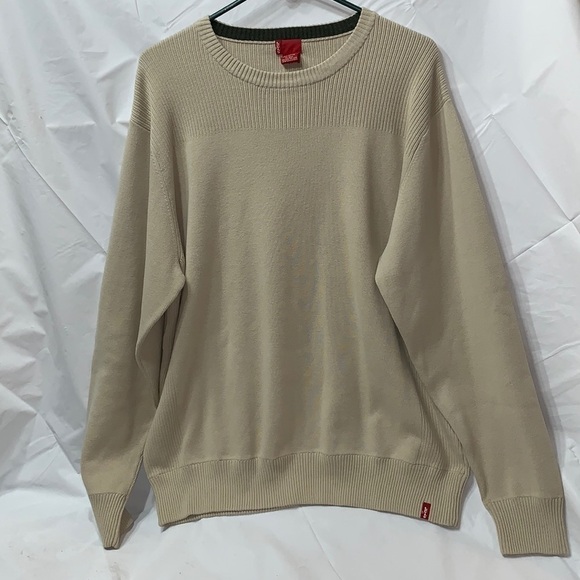 LEVI’S Khaki Crewneck Long Sleeve Sweater Red Tab Size XL - Picture 1 of 5